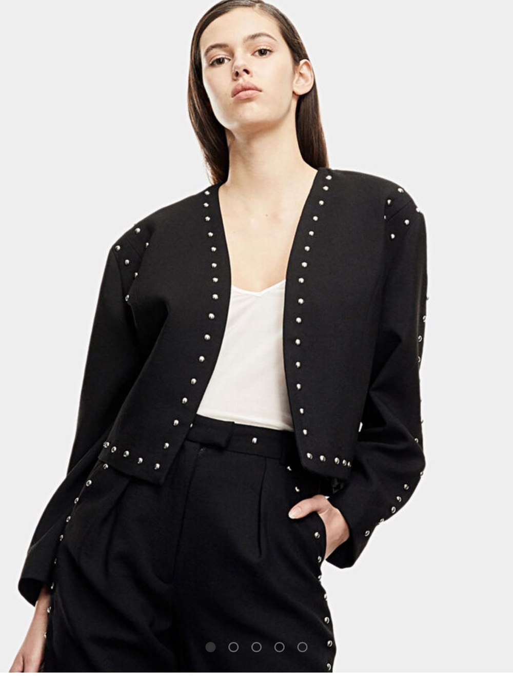 The Kooples Stud-Trim Black Women's Jacket